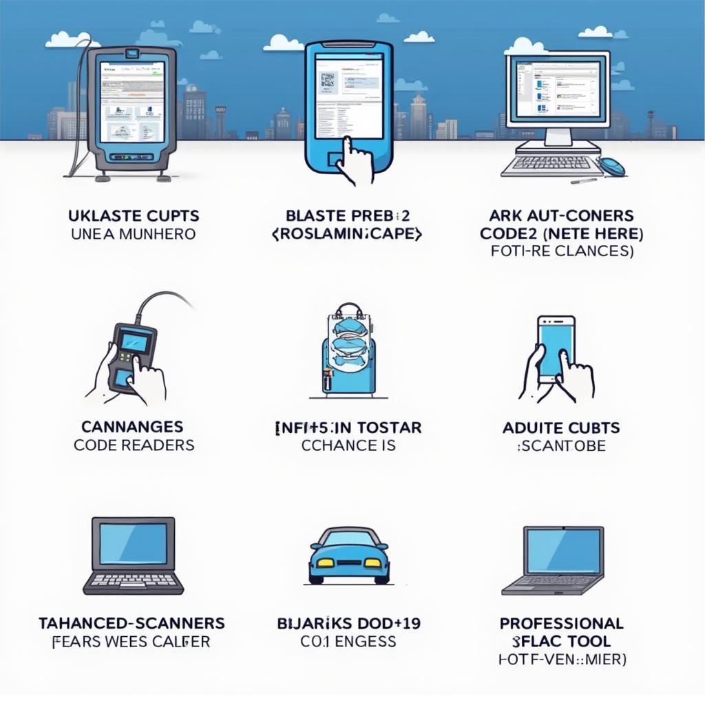 Various OBD2 scanners ranging from basic code readers to professional scan tools