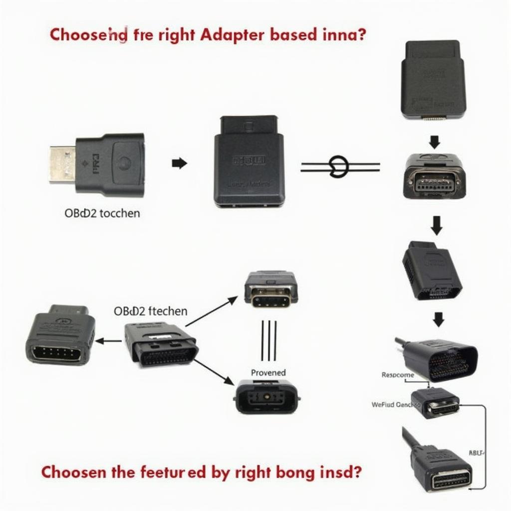 Various OBD2 to USB adapters showing different designs and functionalities