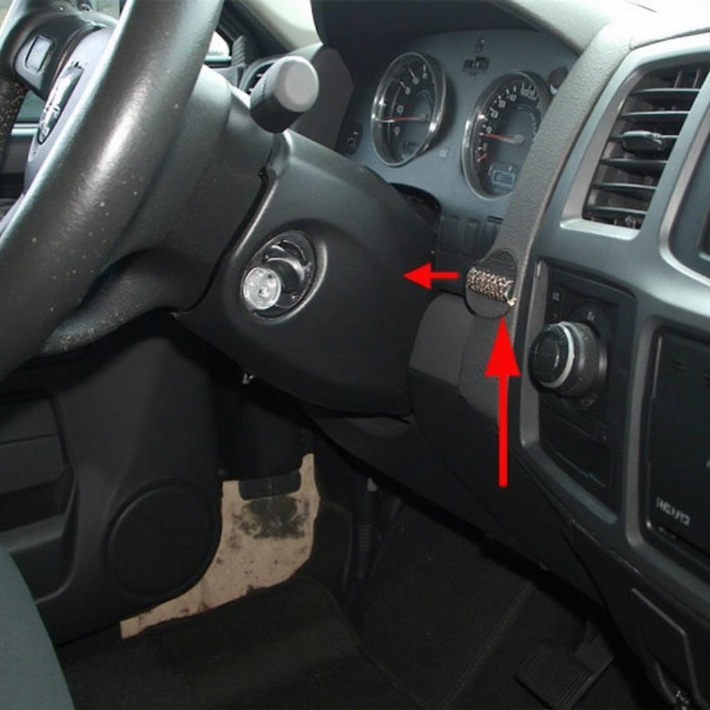 Dodge Ram 2500 OBD2 Port Location Under Steering Wheel