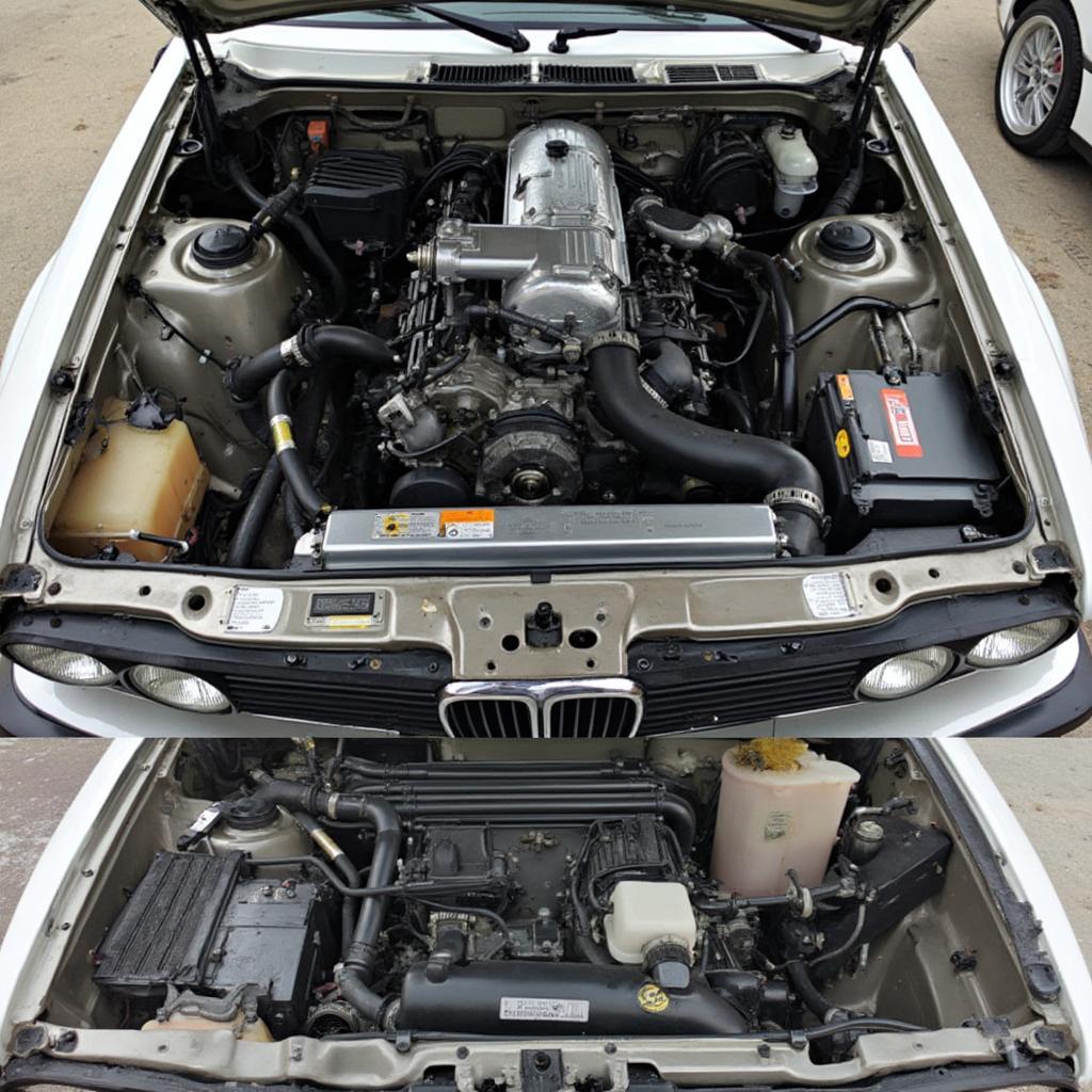 E30 S52 OBD2 Swap Engine Bay