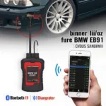 E39 Bluetooth OBD2 Scanner Connected to OBD Port