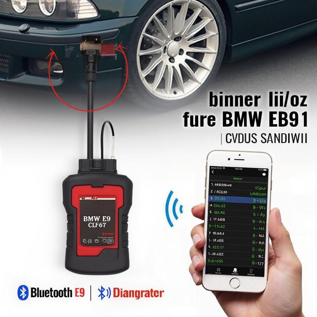 E39 Bluetooth OBD2 Scanner Connected to OBD Port