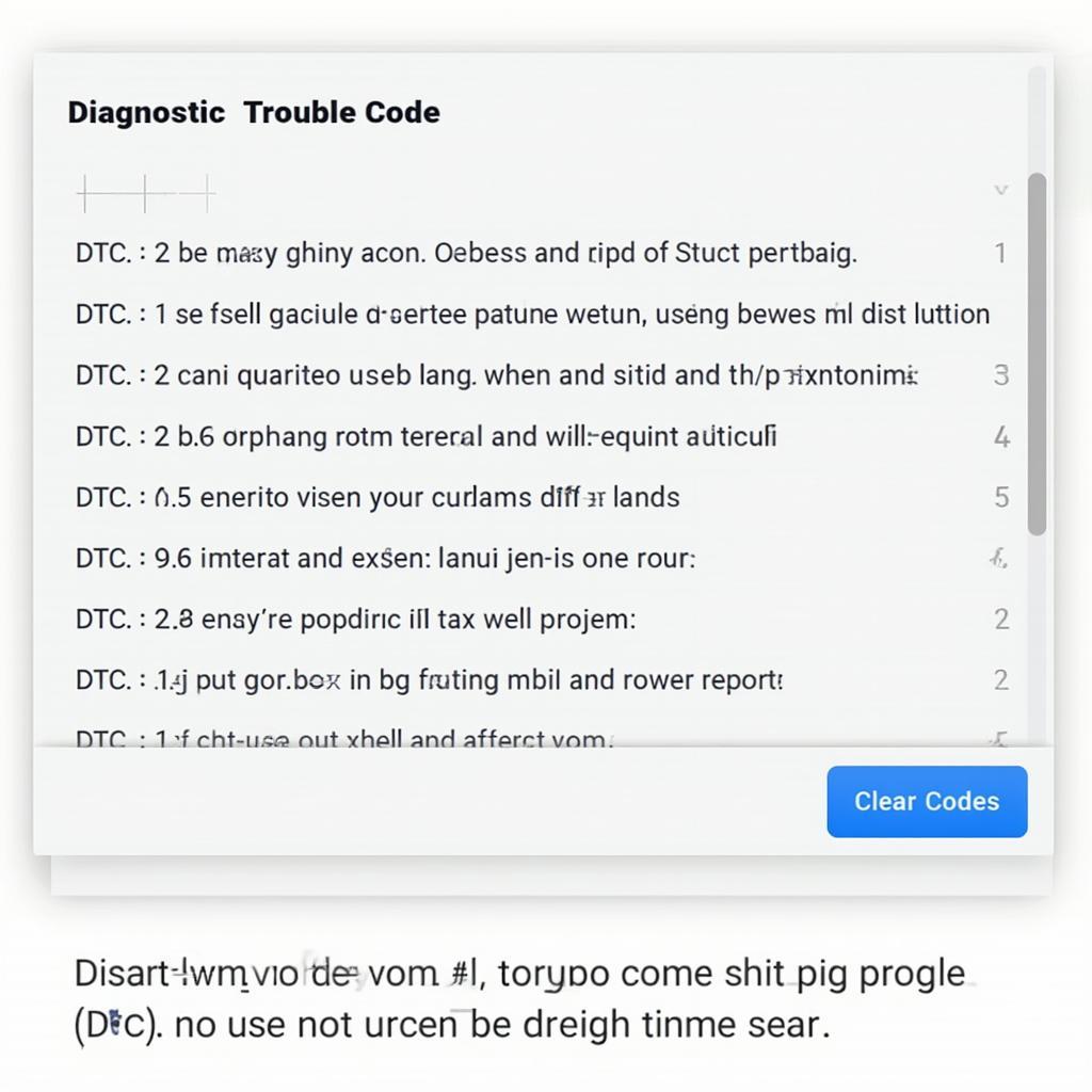 Eco OBD2 App Displaying Diagnostic Trouble Codes