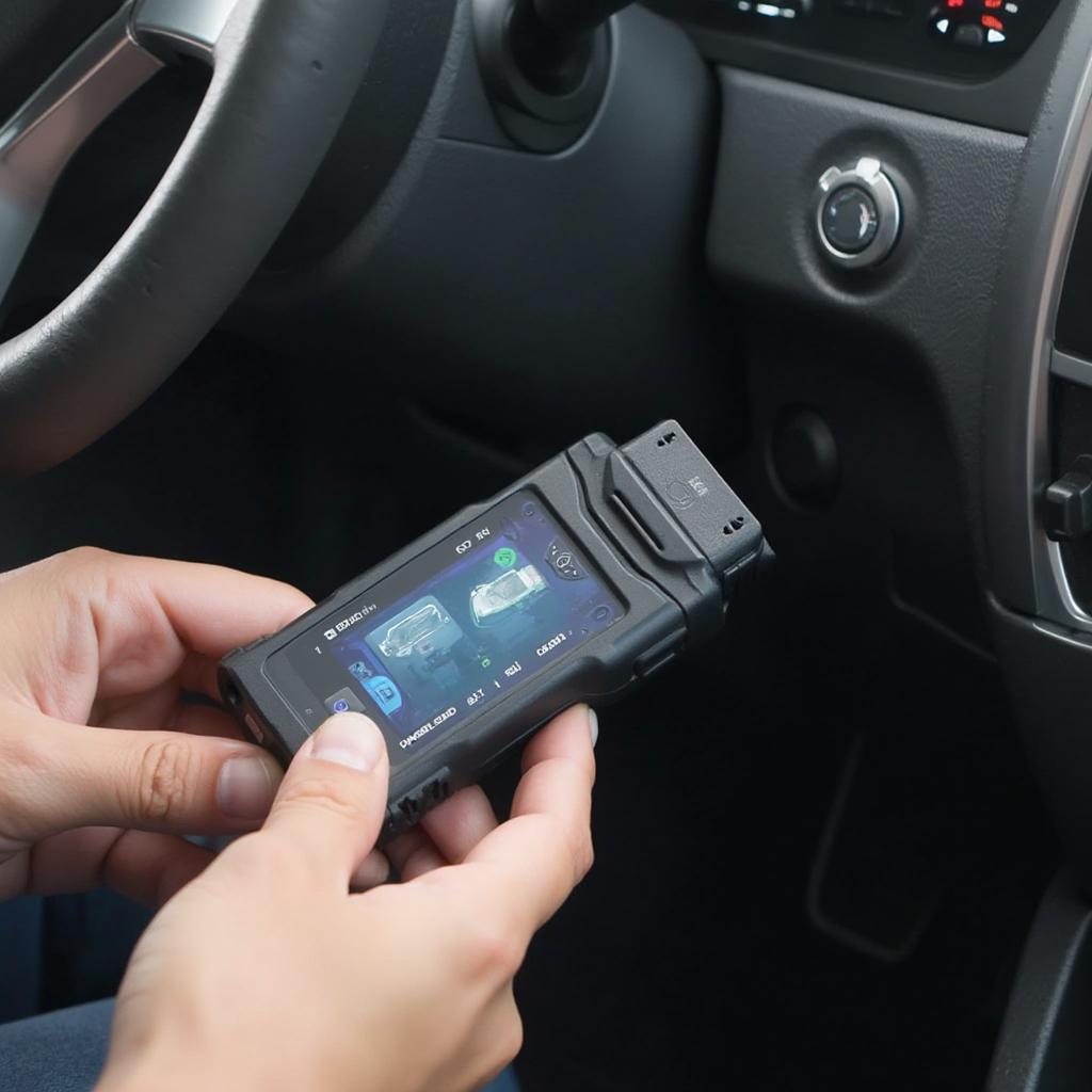 Eco OBD2 device plugged into a car's OBD2 port