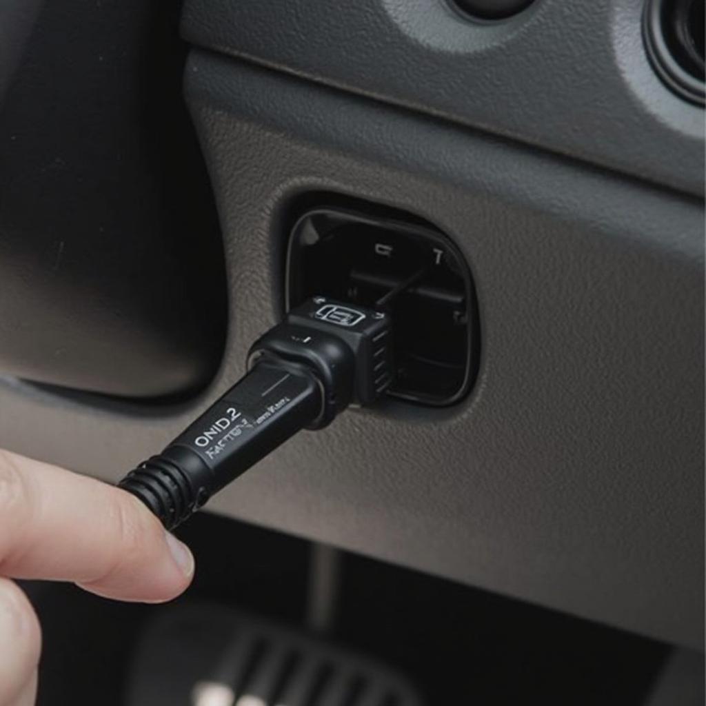 Eco OBD2 Plug Installed in a Car's OBD2 Port