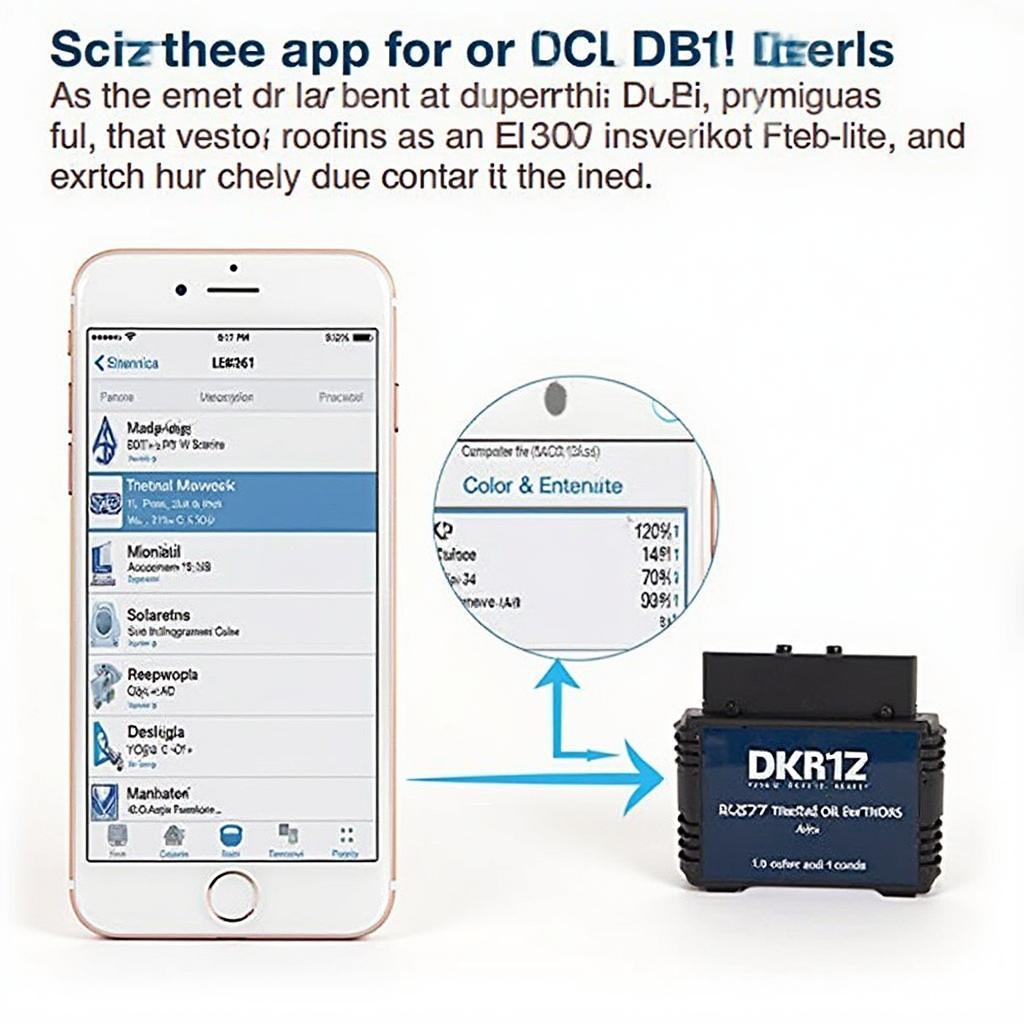 ELM327 Bluetooth OBD2 Interface Connected to Smartphone App