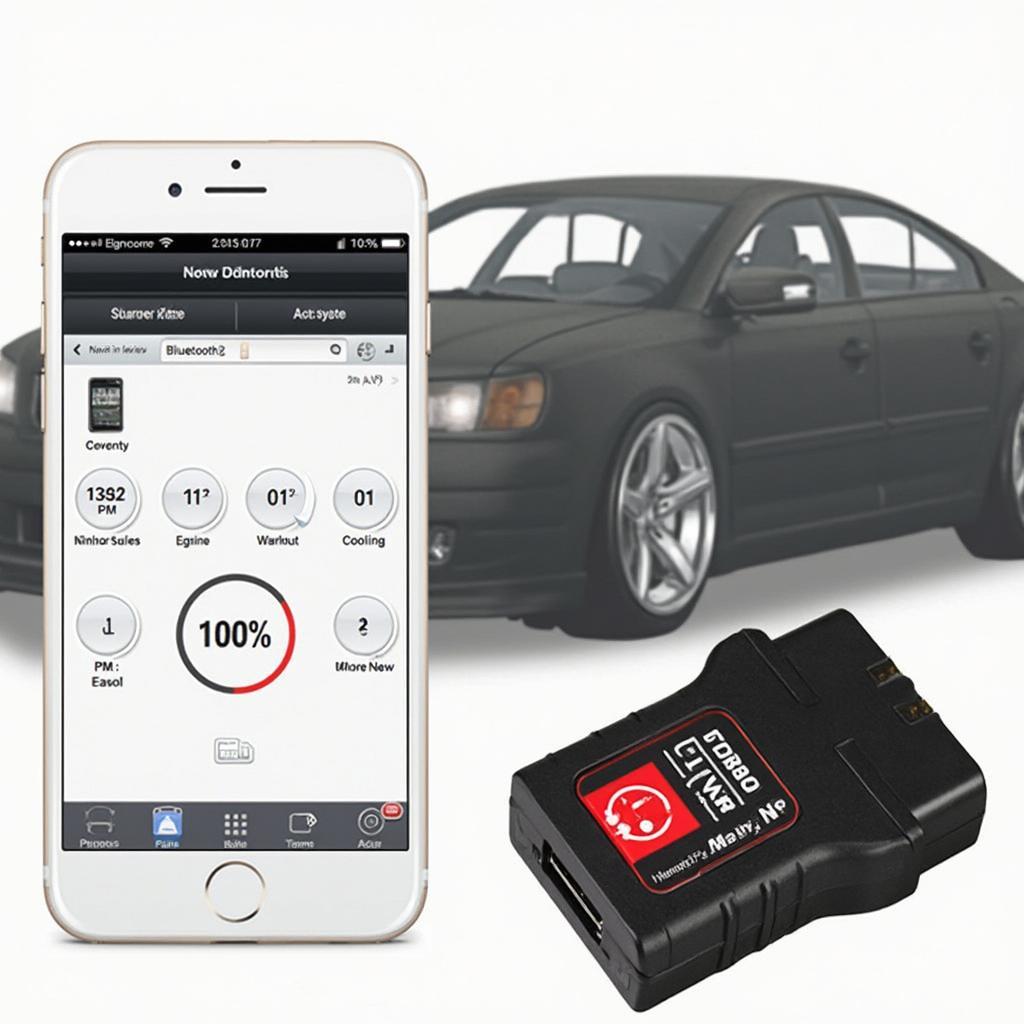 ELM327 Bluetooth OBD2 Scanner Connected to Smartphone App