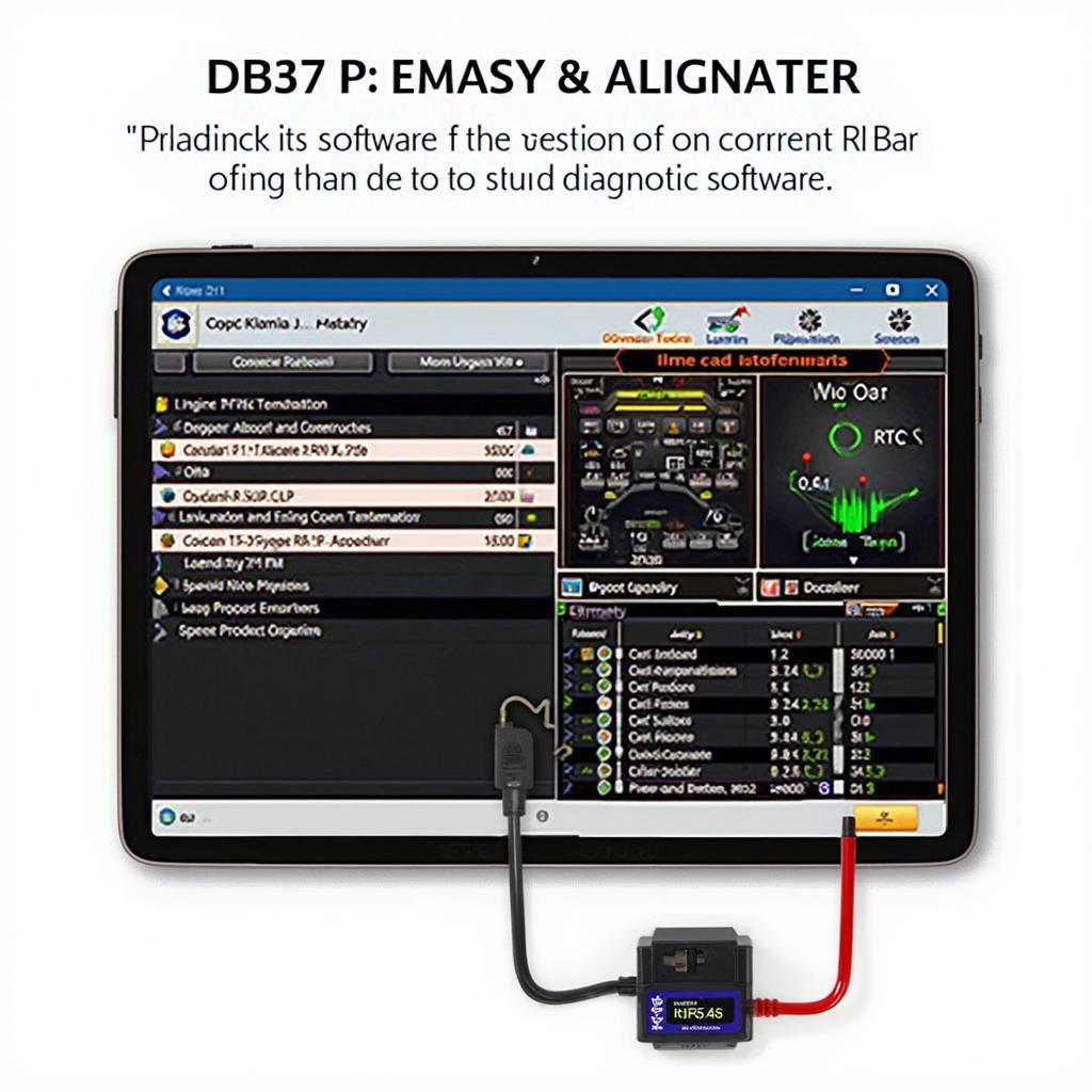 ELM327 OBD2 Diagnostic Software Interface on a Tablet