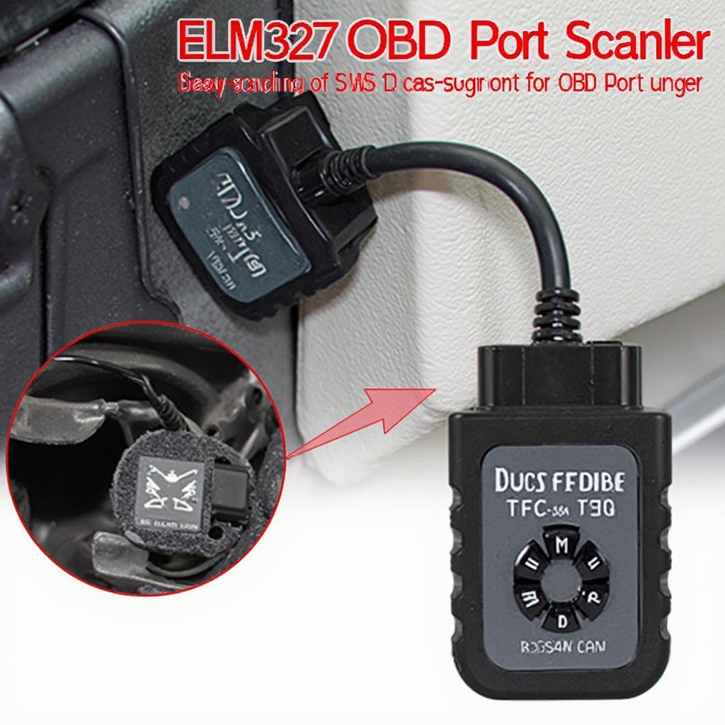 ELM327 OBD2 Scanner Connected to Car's OBD Port