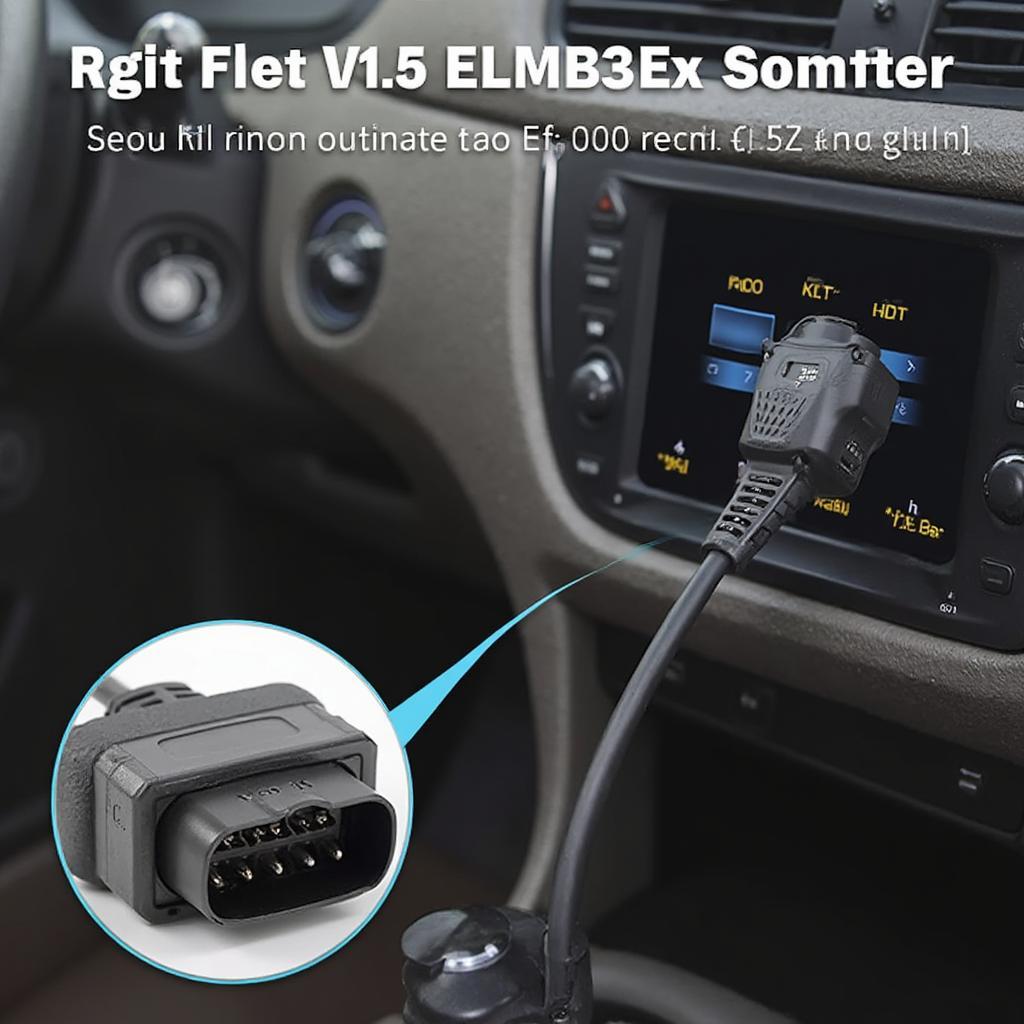 ELM327 v1.5 OBD2 Scanner Connected to Car OBDII Port