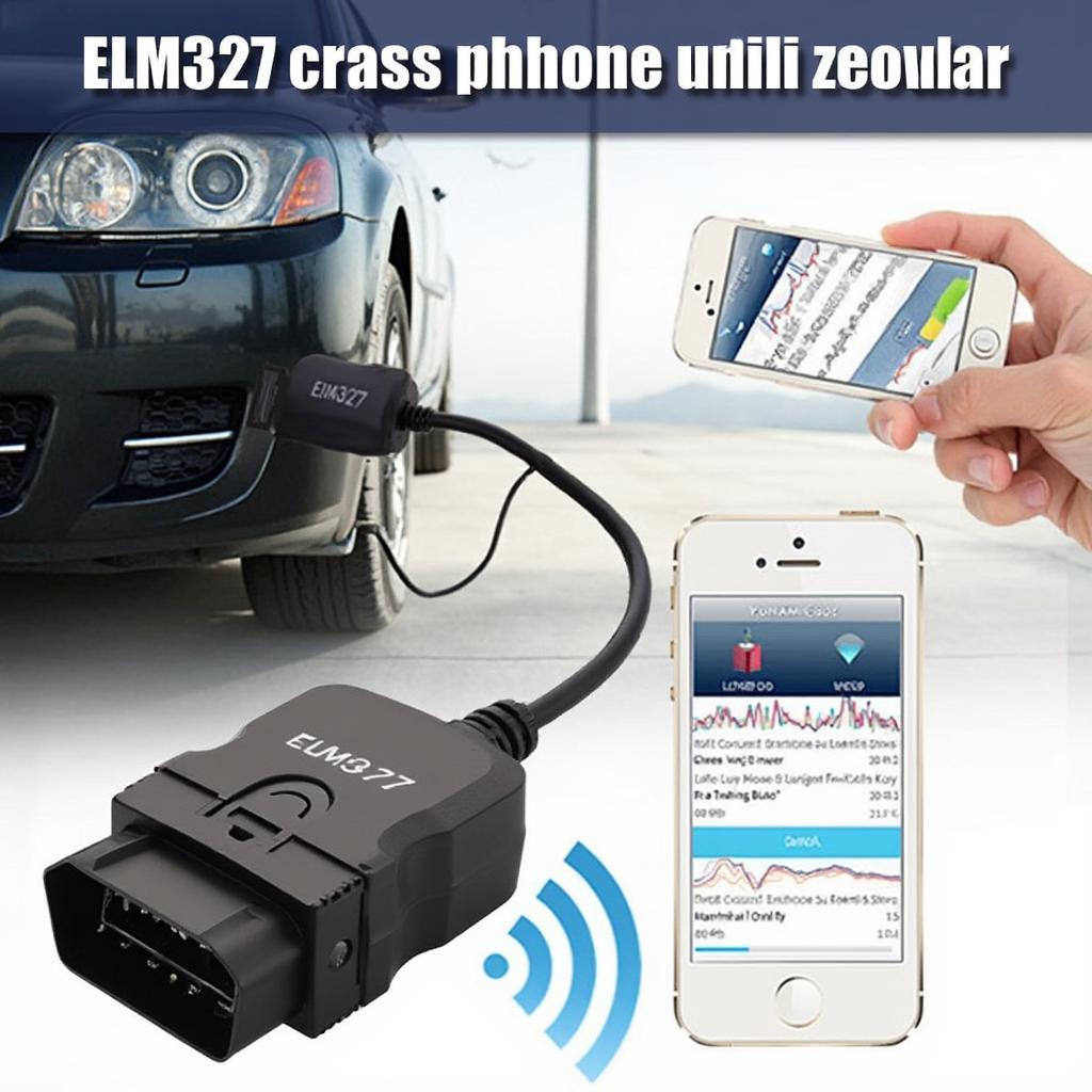 ELM327 Wireless OBD2 Scanner Connected to Car's OBD Port