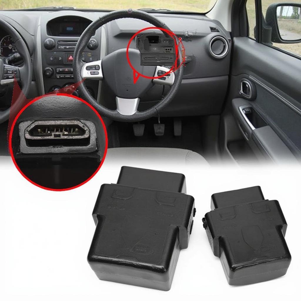 Fiat Panda OBD2 Port Location Under Steering Wheel