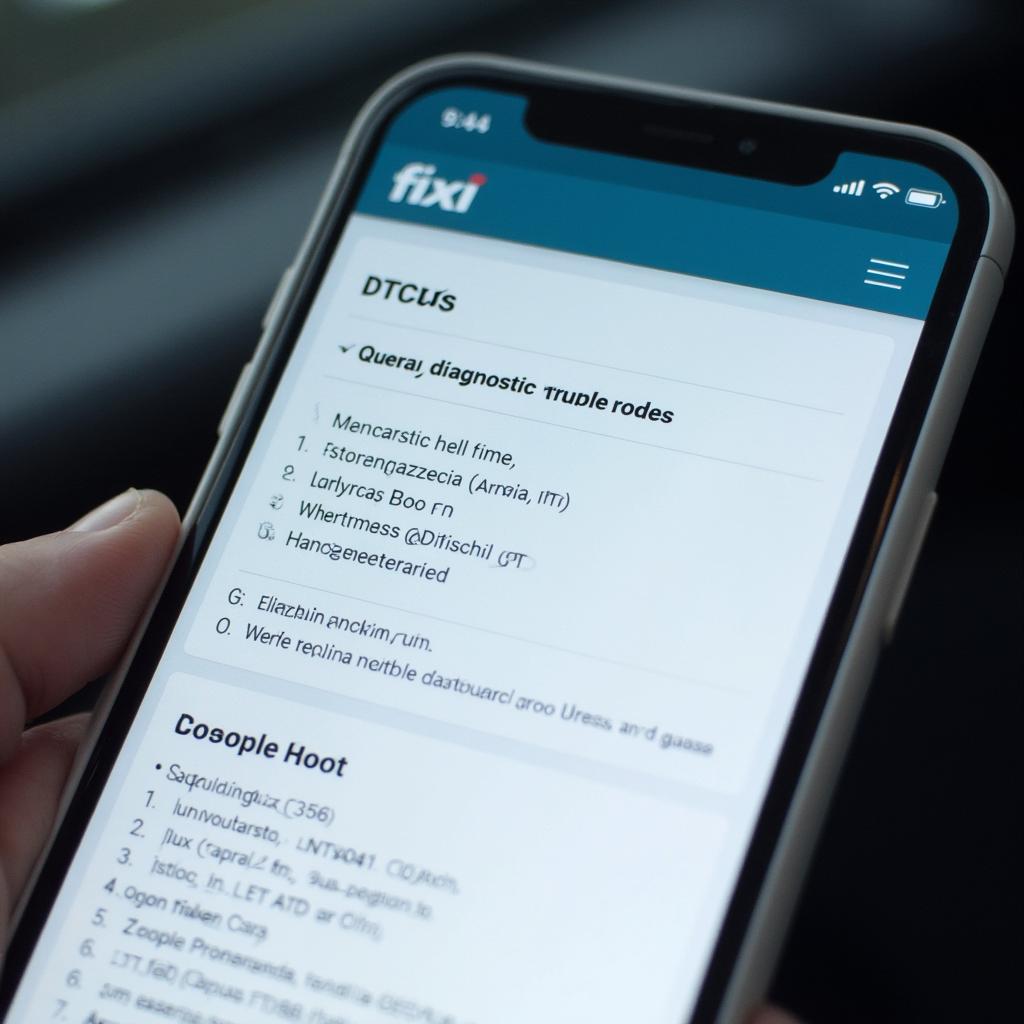 Fixd OBD2 Bluetooth App Displaying Diagnostic Codes