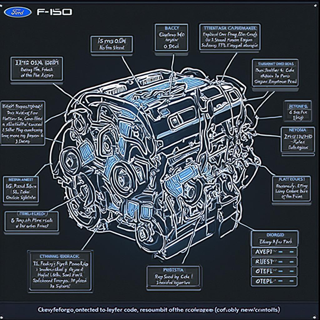 Ford F-150 Engine Diagram with OBD2 Code Information Overlay