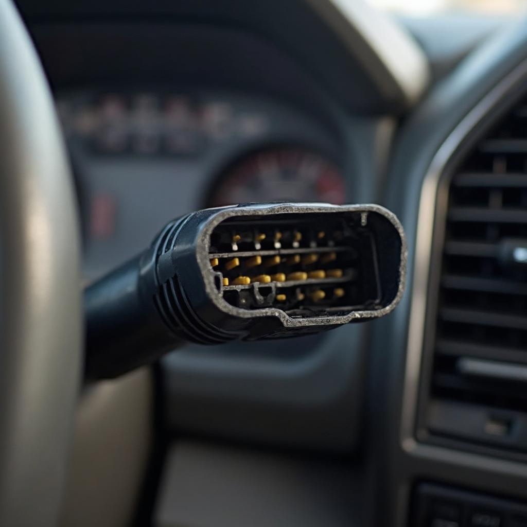 Close-up of OBD2 Connector on Ford F250