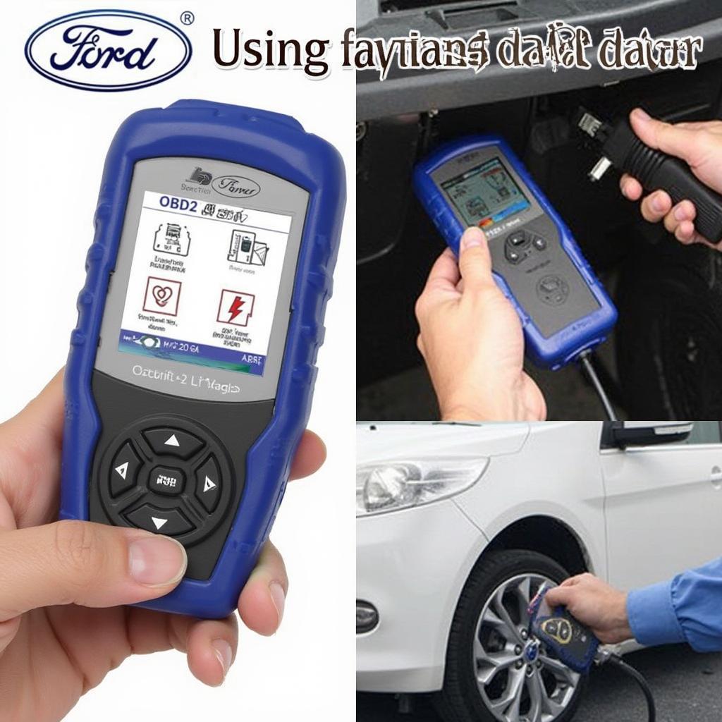 Ford OBD2 Code Reader in Use