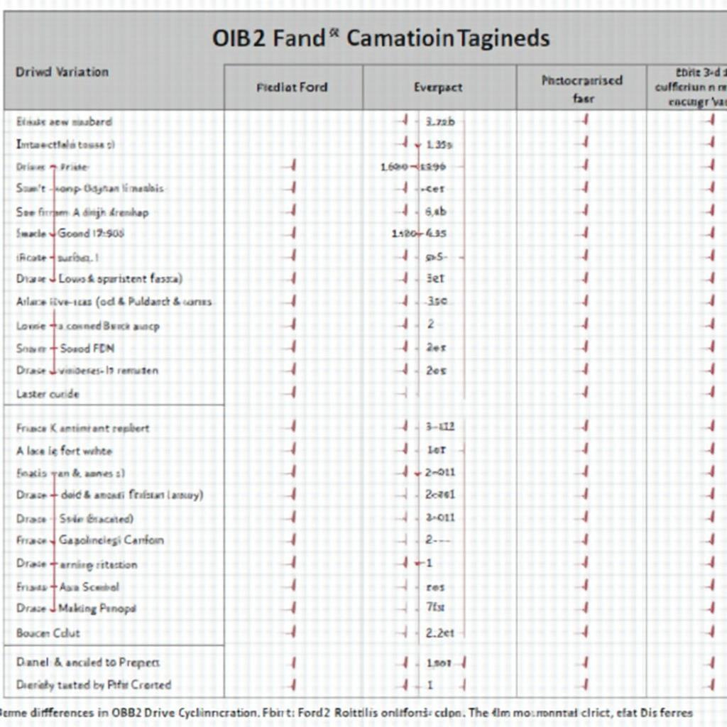 Ford OBD2 Drive Cycle Variations