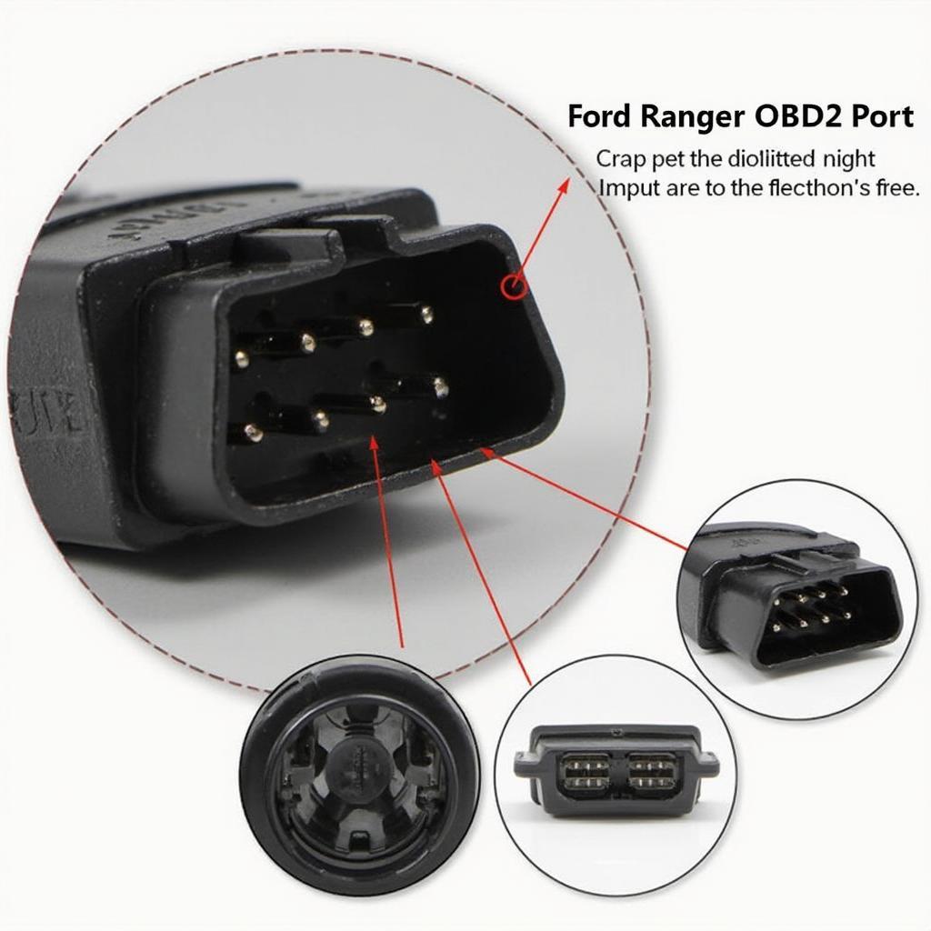 Close-up of Ford Ranger OBD2 Port