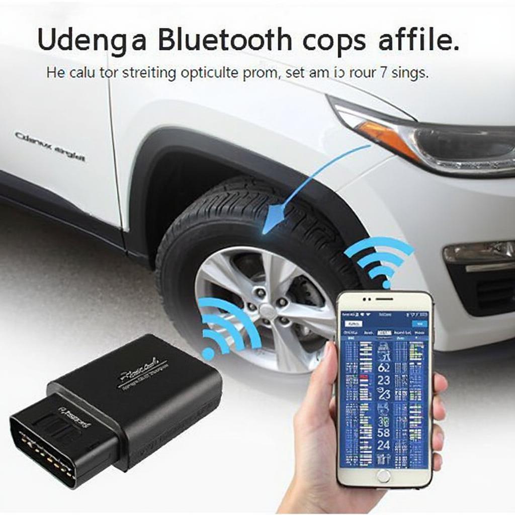 FoSeal Bluetooth OBD2 Code Reader Connected to Smartphone