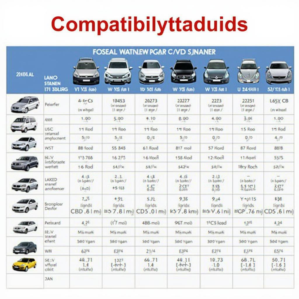 Foseal OBD2 Scanner Compatibility Chart