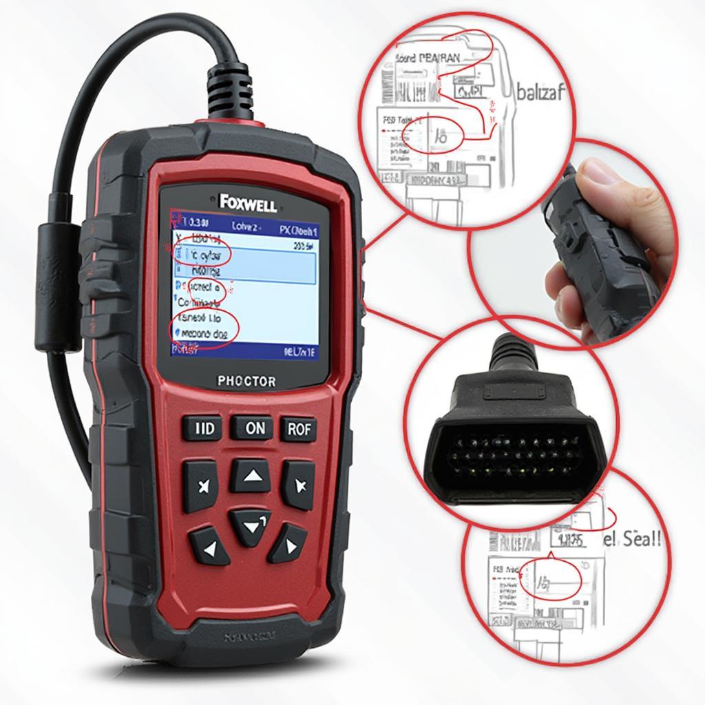 Foxwell OBD2 scanner displaying P0301 code