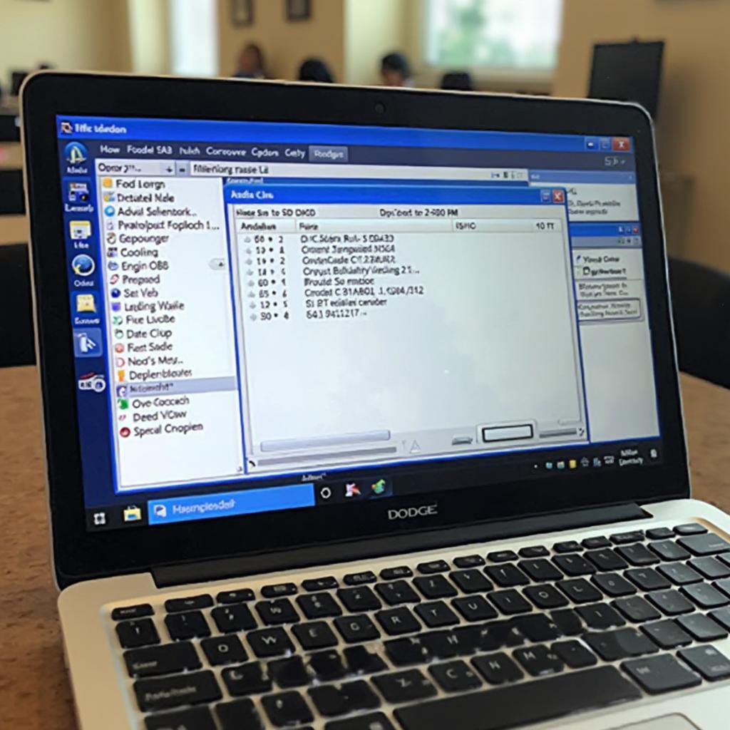 Free OBD2 software interface displaying diagnostic data from a Dodge vehicle