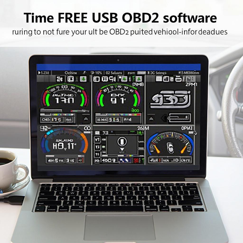 Free USB OBD2 Software Displaying Car Data on a Laptop