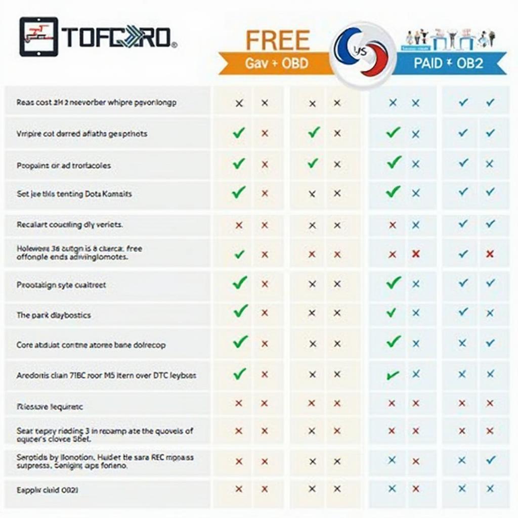 Free vs. Paid OBD2 Software Comparison Chart