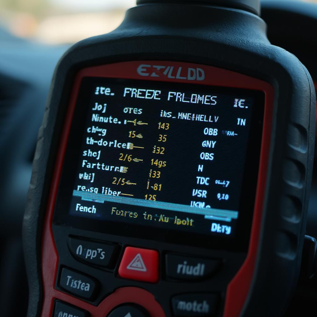 Freeze Frame Data Displayed on an OBD2 Scanner