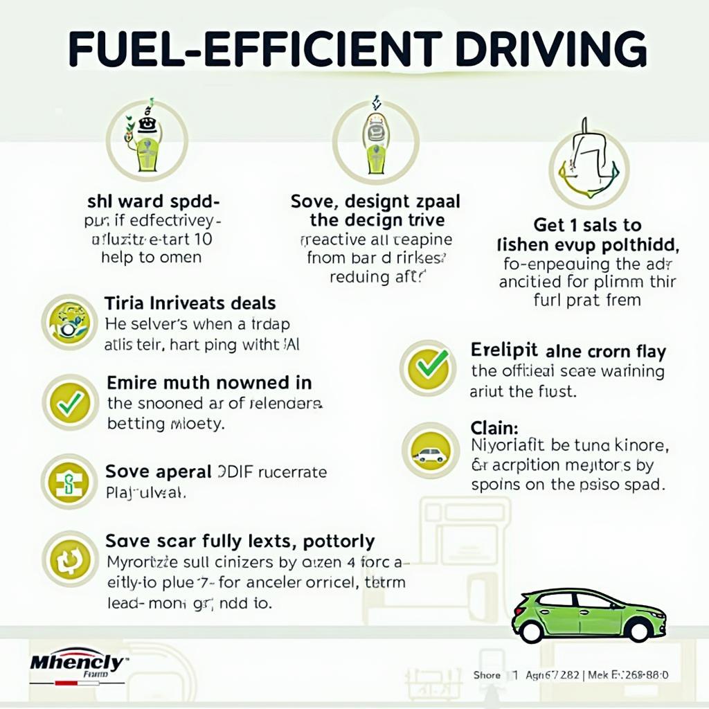 Infographic illustrating fuel-efficient driving techniques