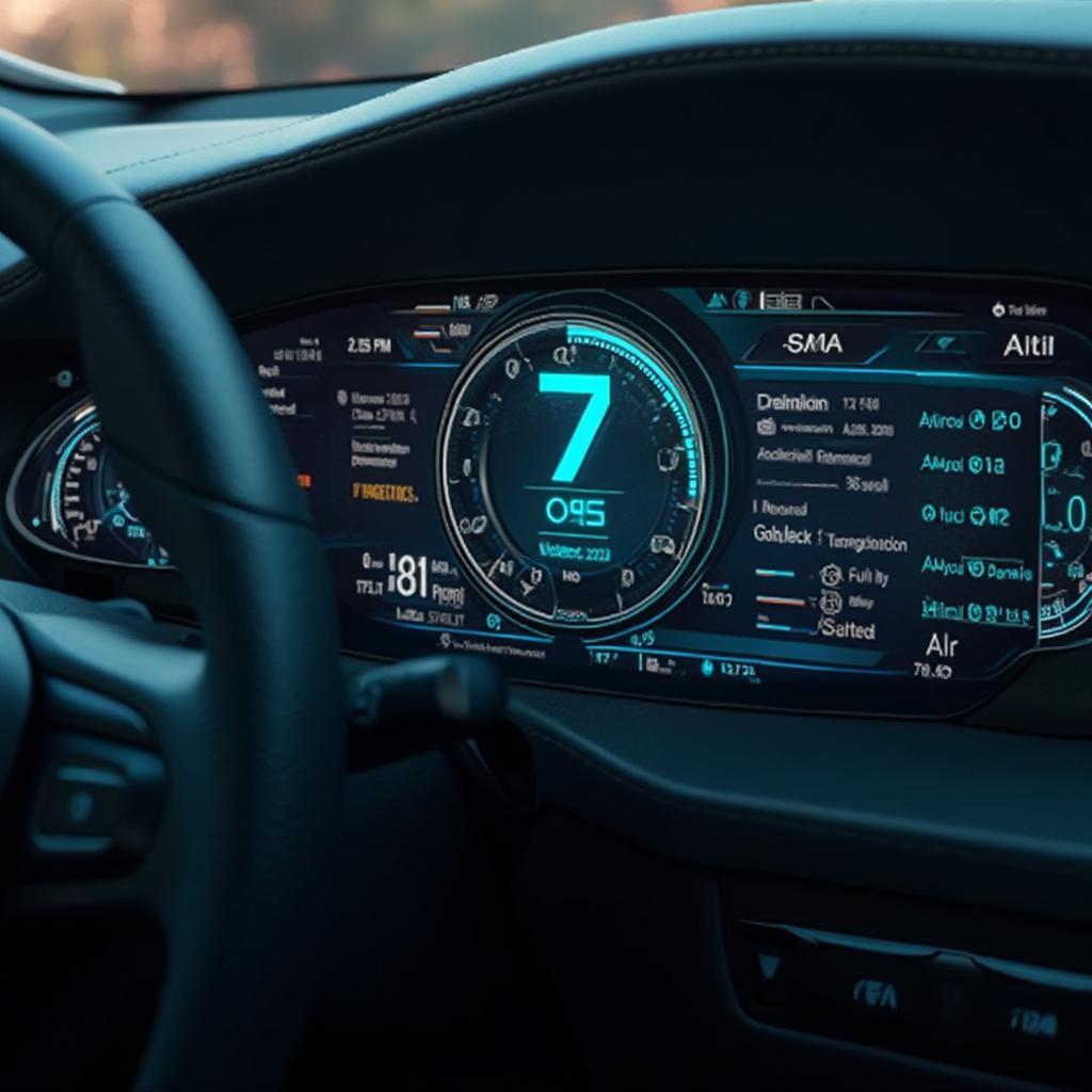 Futuristic OBD2 Interface Displaying Advanced Diagnostics