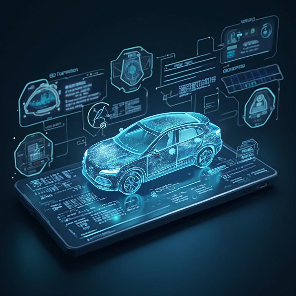 Futuristic OBD2 Scan Computer Interface