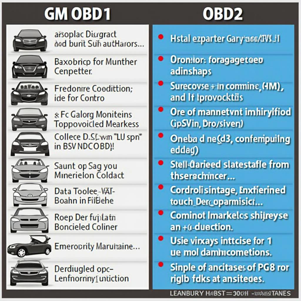 GM OBD1 vs OBD2 Comparison Chart