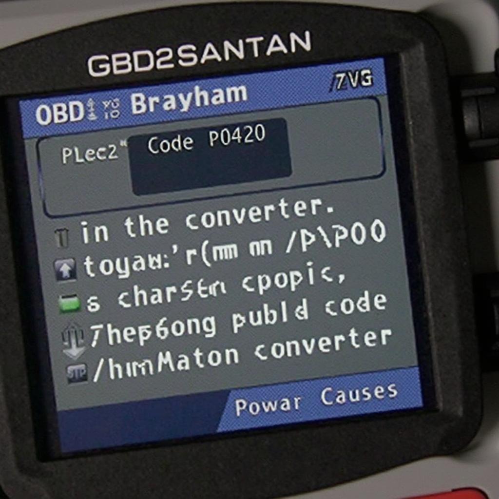 Example of a GMC Savana OBD2 Code Display