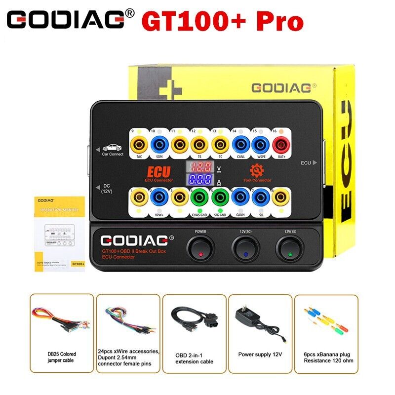 Godiag GT100+ GT100 Pro OBDII Breakout Box ECU Bench Connector OBD2 Scanner Tool