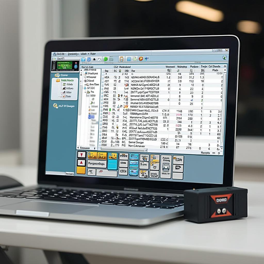 GS USB OBD2 Software Interface Displaying Diagnostic Data on Laptop Screen