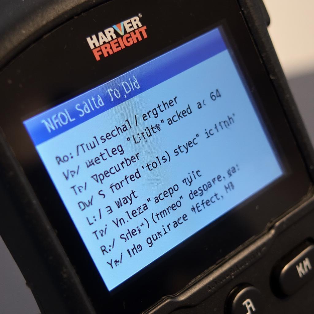 Harbor Freight OBD2 Reader Displaying Diagnostic Codes