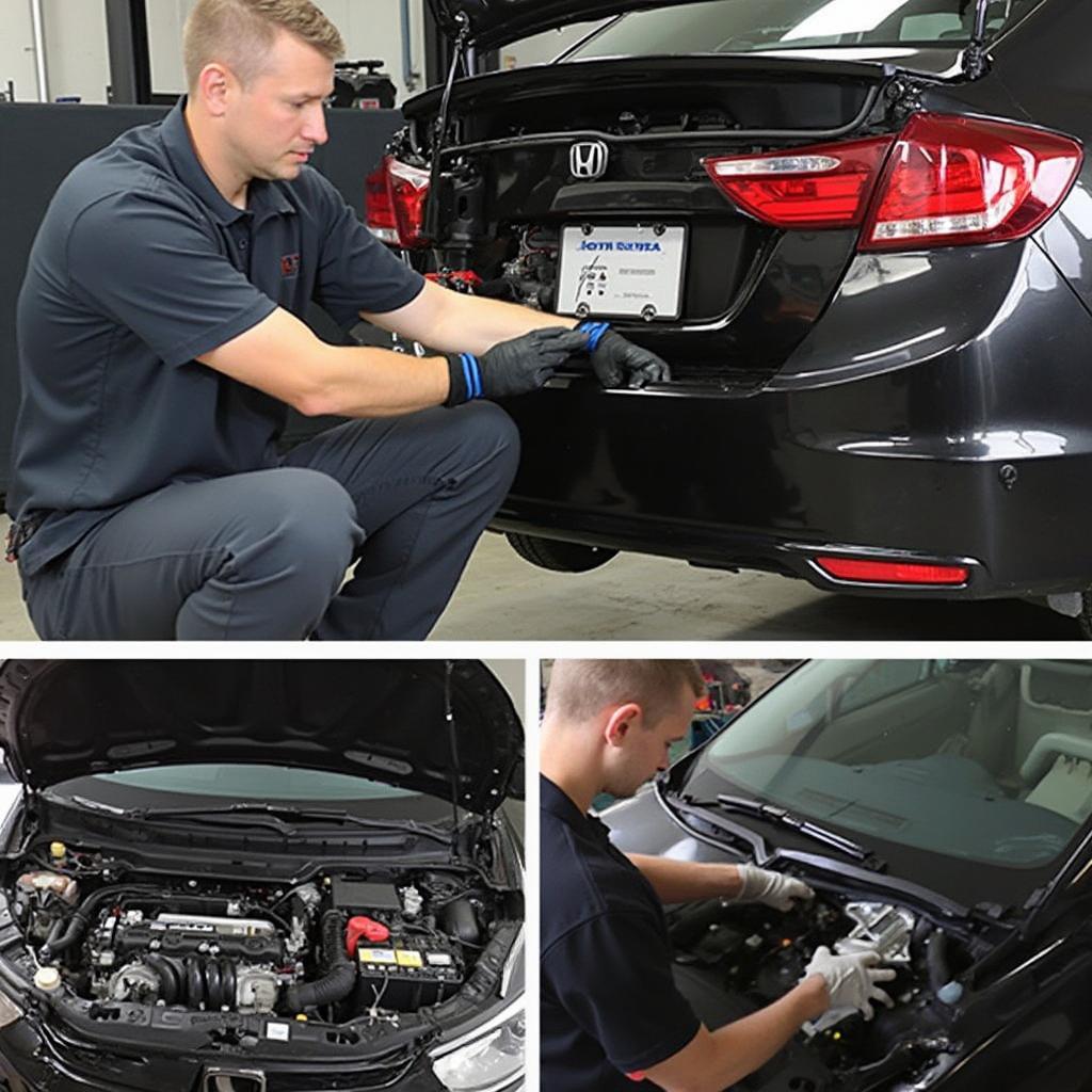 Mechanic Repairing the EVAP System on a Honda Civic