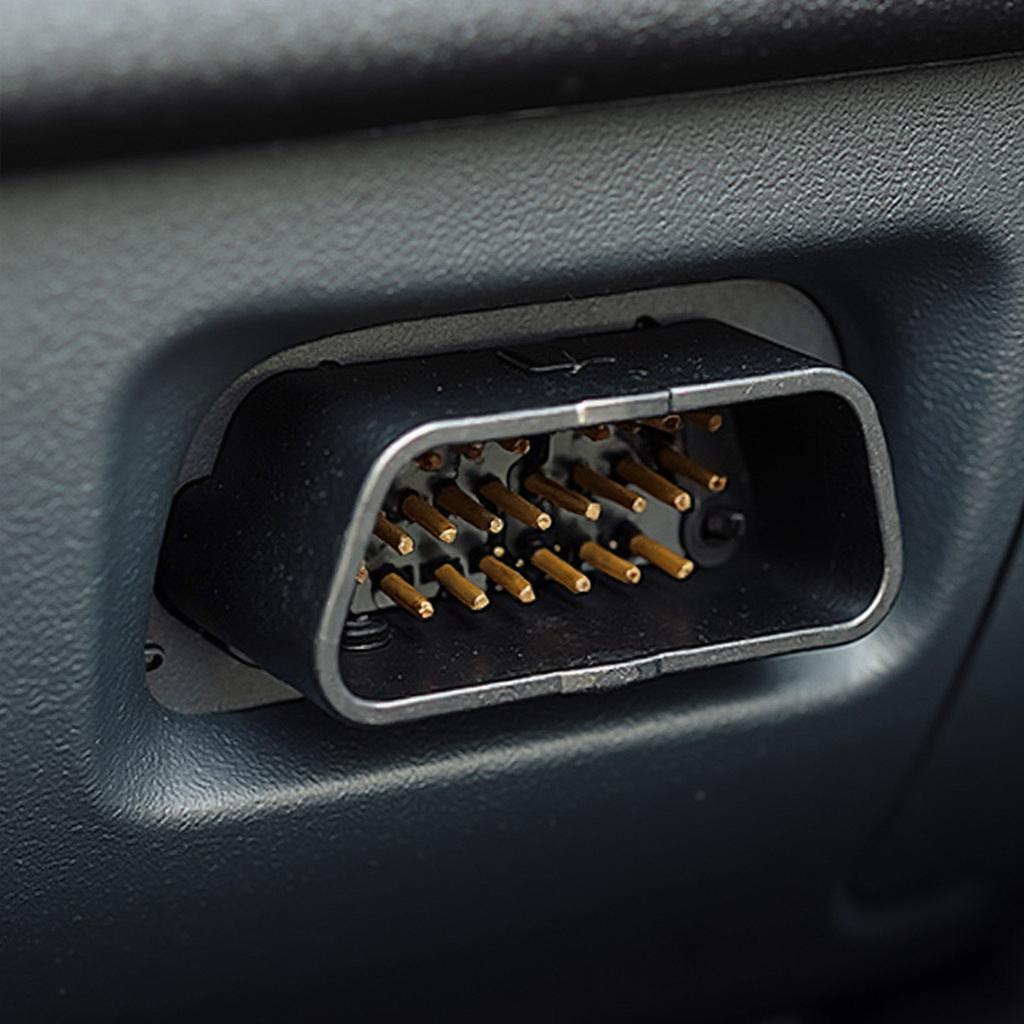 Close-up of the OBD2 Connector on a Honda Civic Si