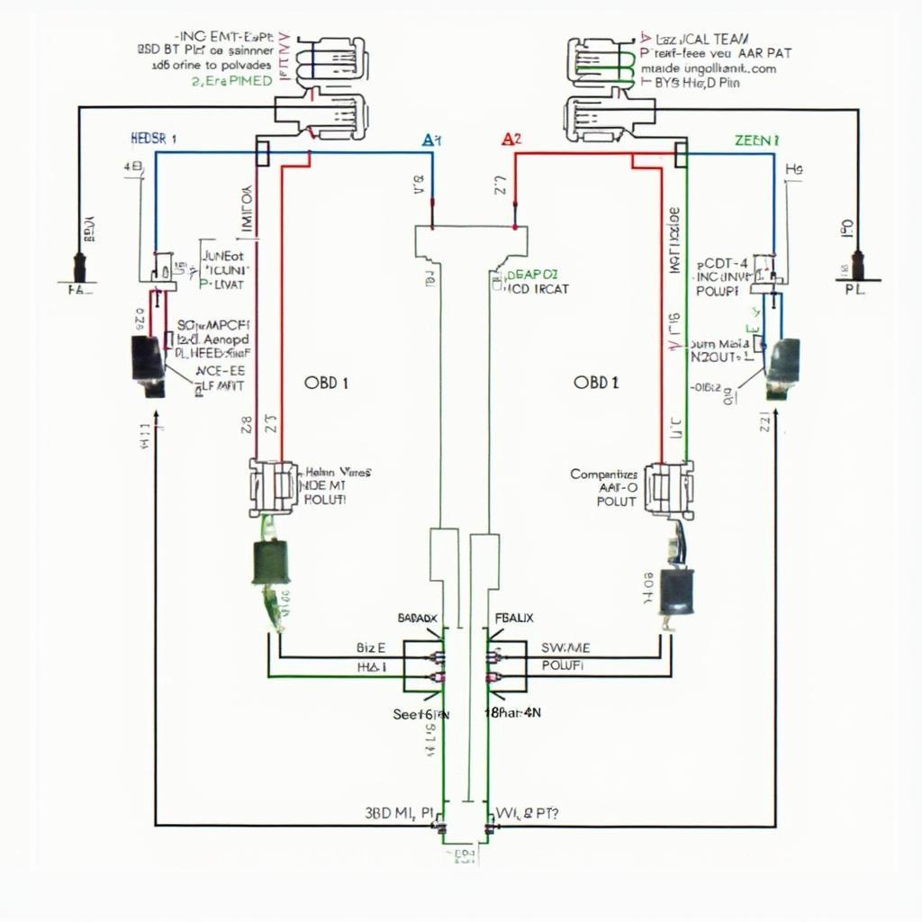 Honda OBD1 to OBD2 Injector Adapter Wiring Diagram