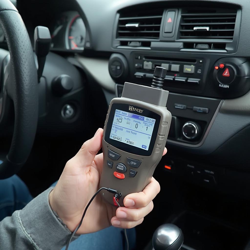 Honda OBD2 Code Reader in Use