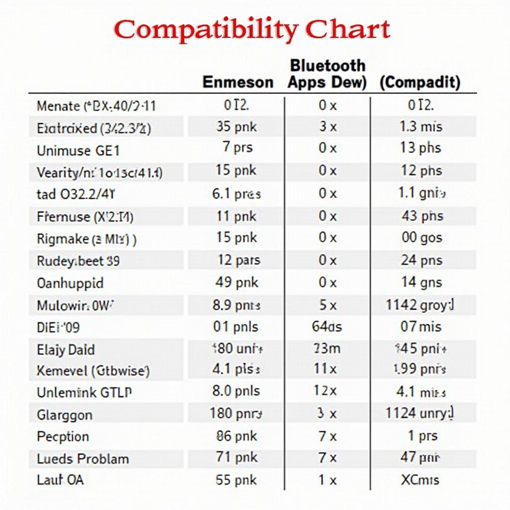 Honeywell OBD2 Scanner Bluetooth App Compatibility Chart