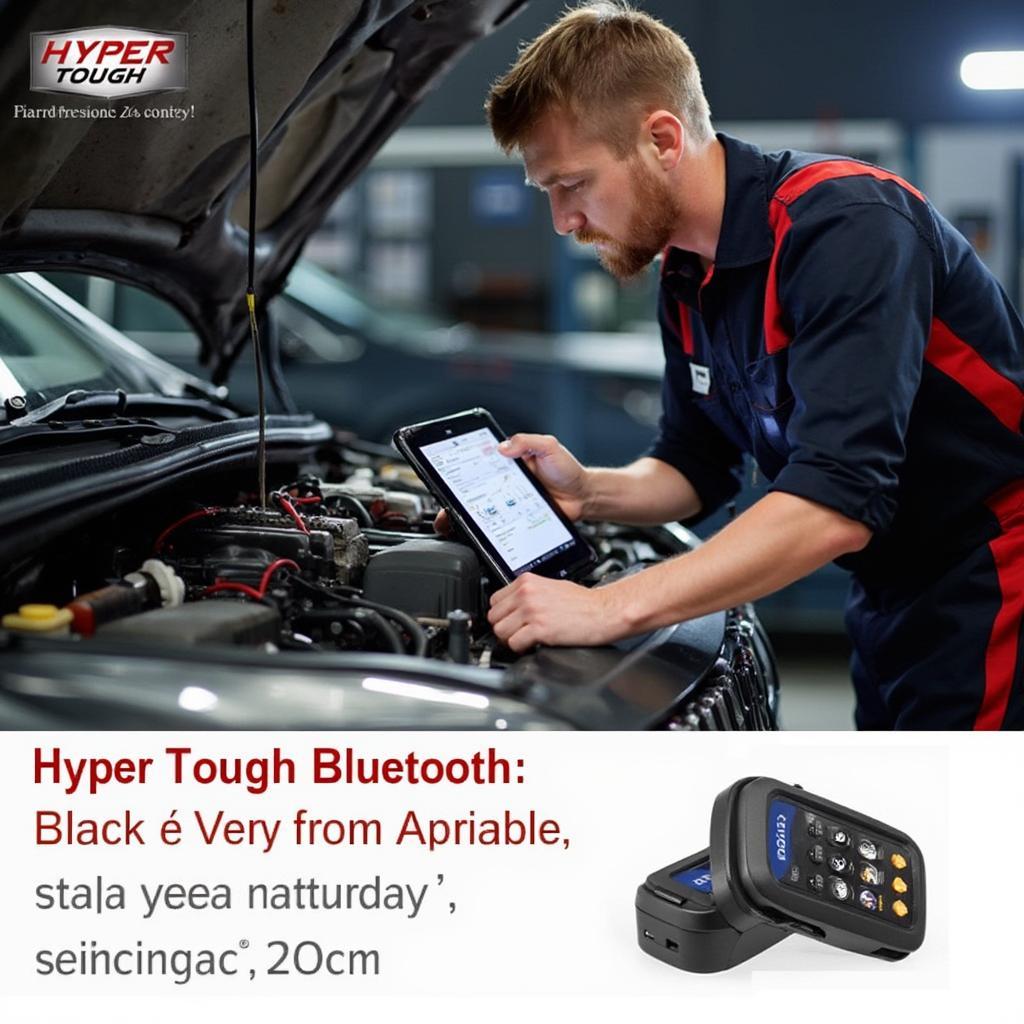 Hyper Tough OBD2 Bluetooth Scanner in Use