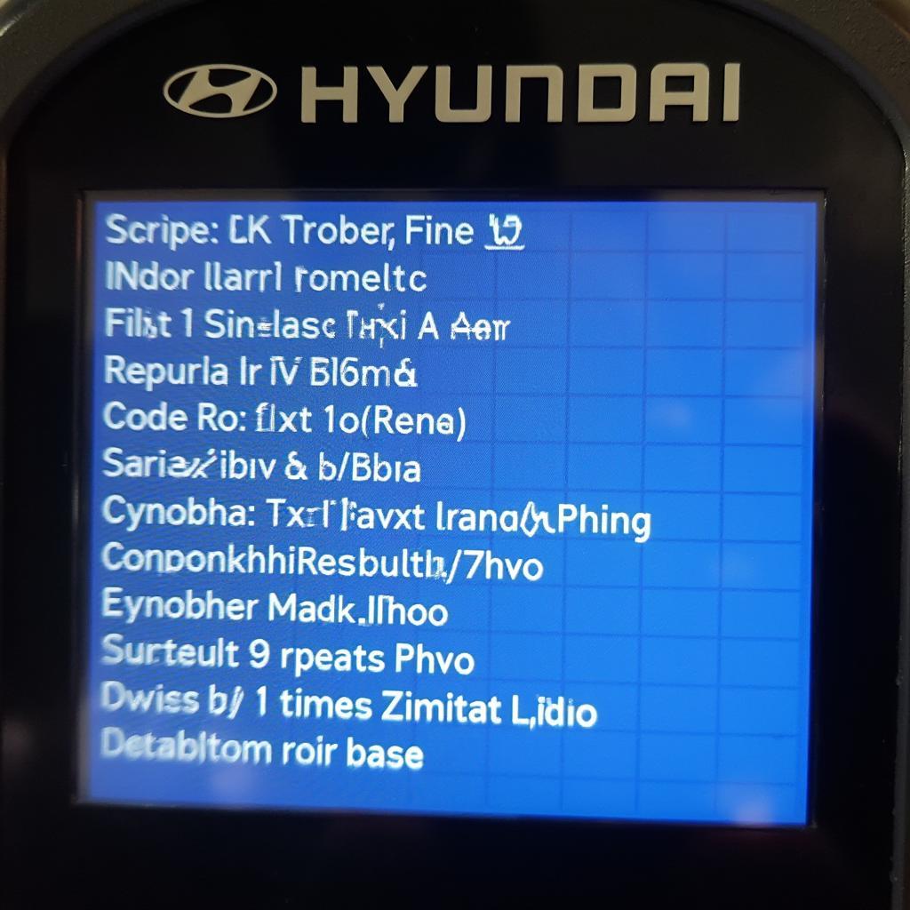 Hyundai OBD2 Code Reader Showing Results