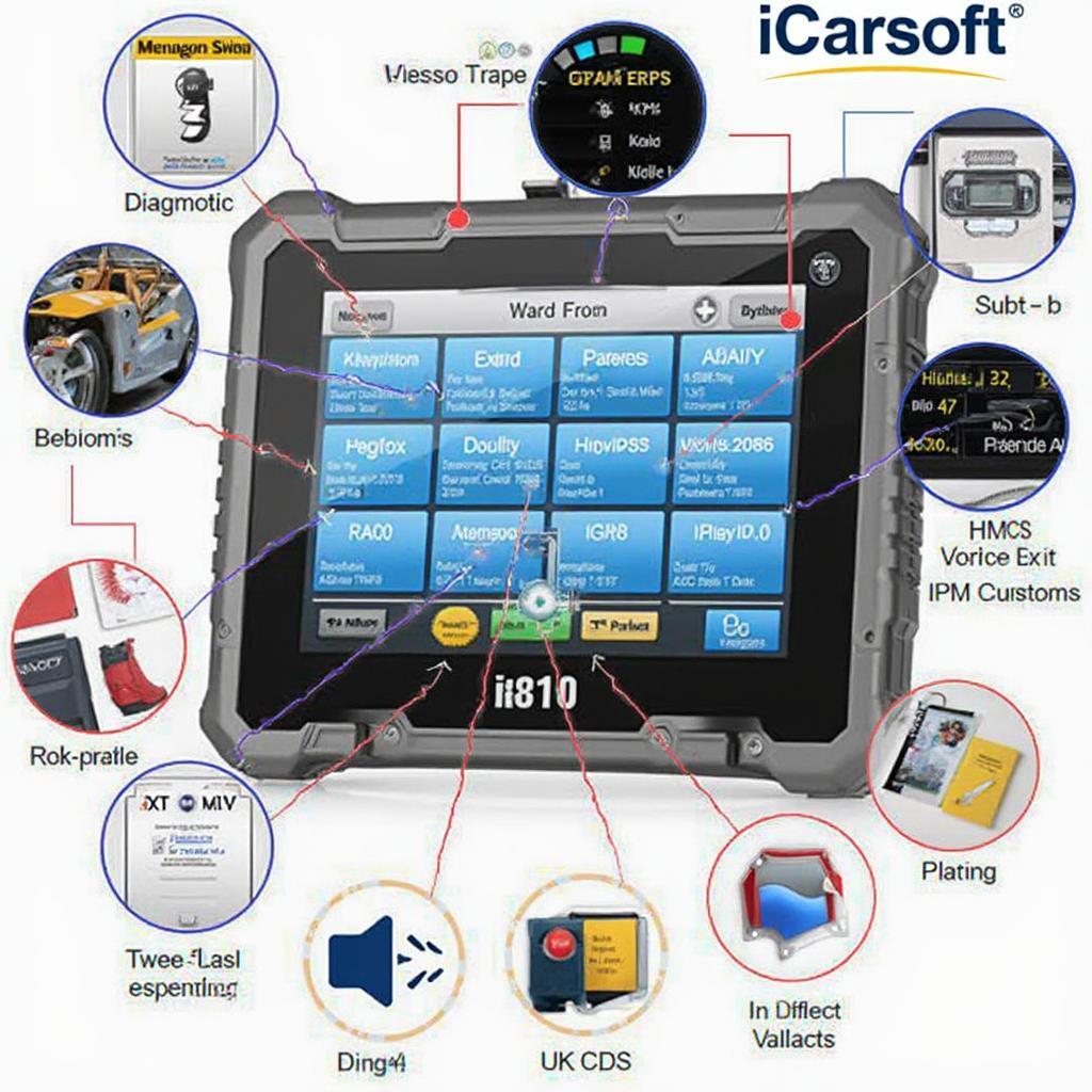 iCarsoft i810 OBD2 Scanner Key Features Display