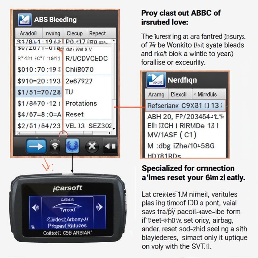 iCarsoft OBD2 for GM: ABS and Airbag Reset