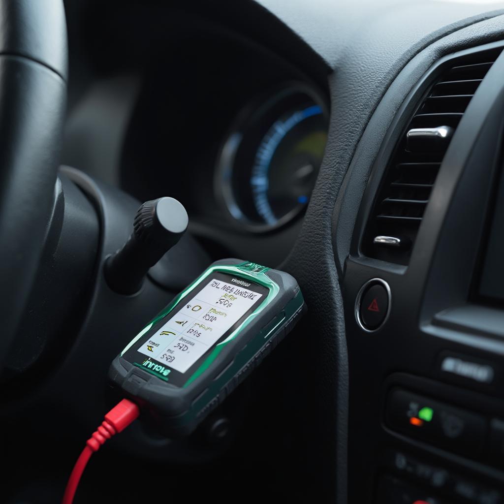 Innova 3100 OBD2 Code Reader Connected to Car OBD Port