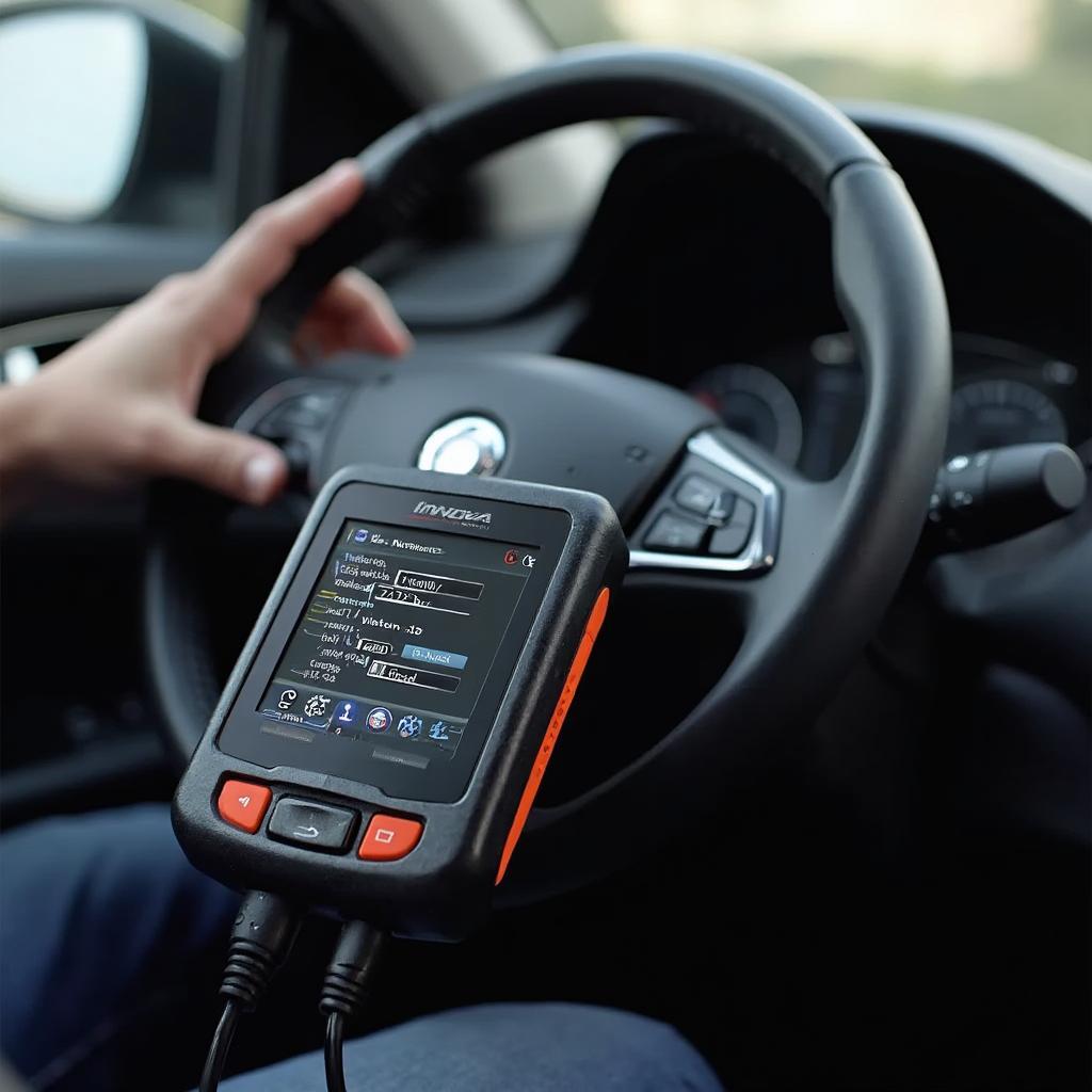 Innova 3120 OBD2 Scanner in Use