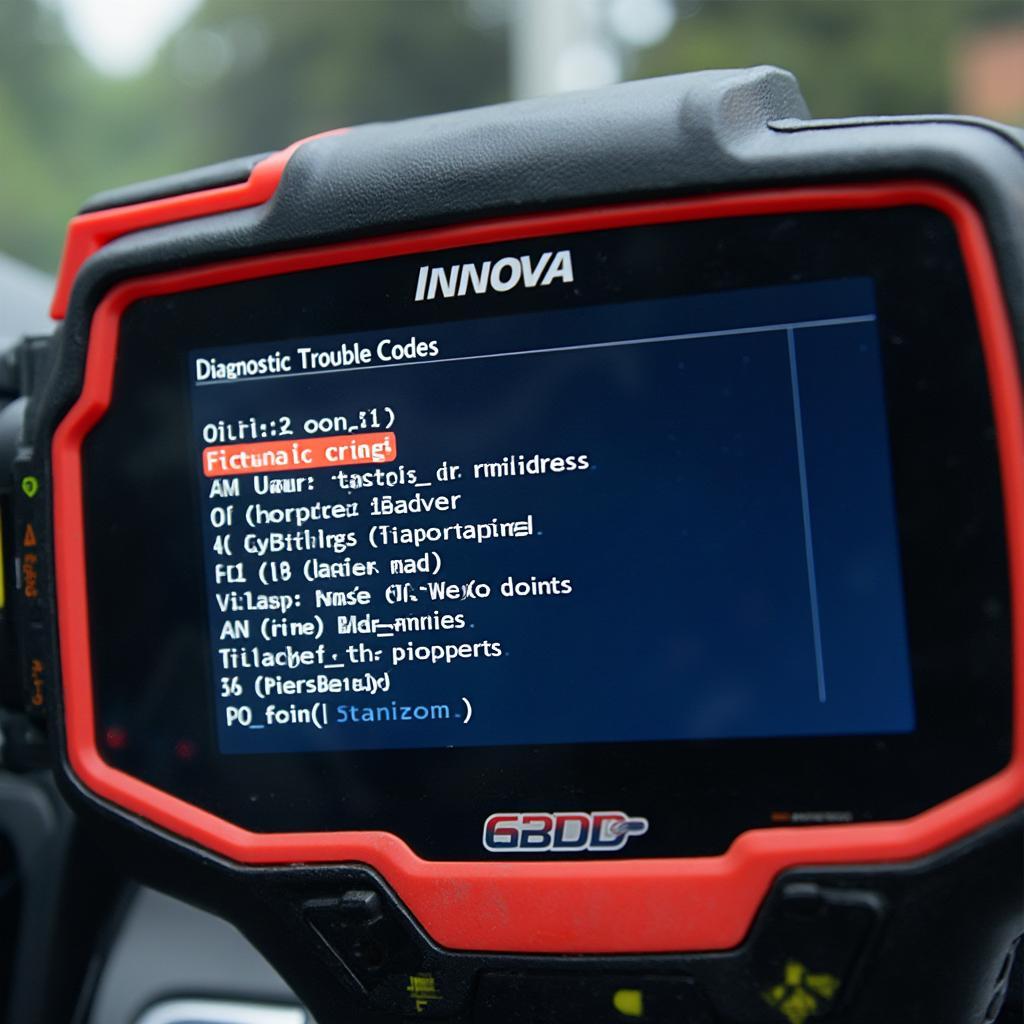 Innova 6200p displaying diagnostic trouble codes