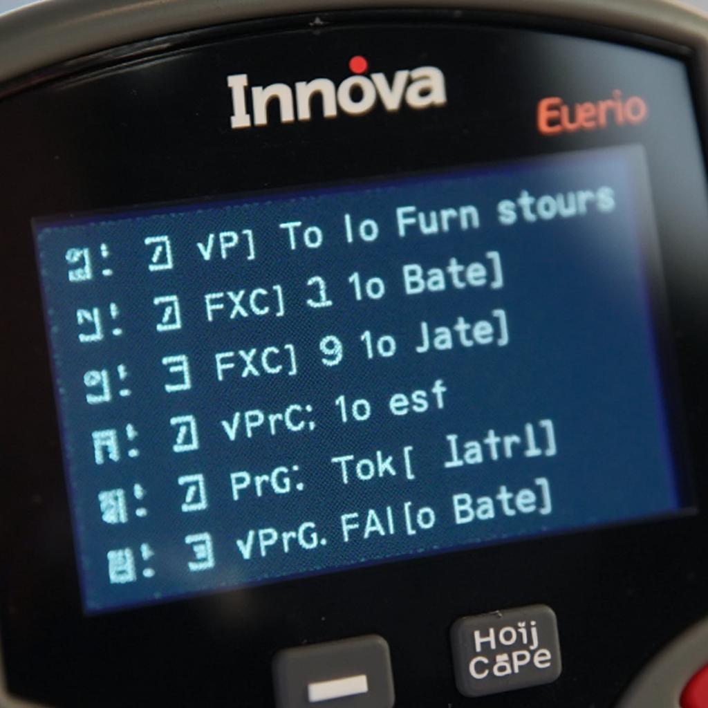 Innova OBD2 Scanner Displaying DTC Codes